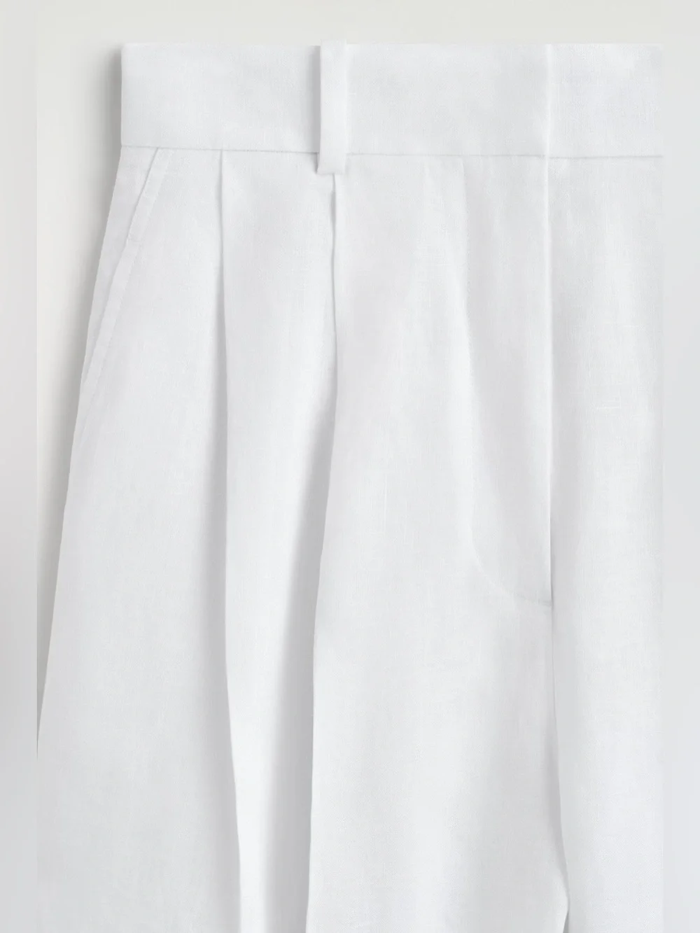 COS Tailored Linen Barrel Leg Pants in White Size 6. NWT
